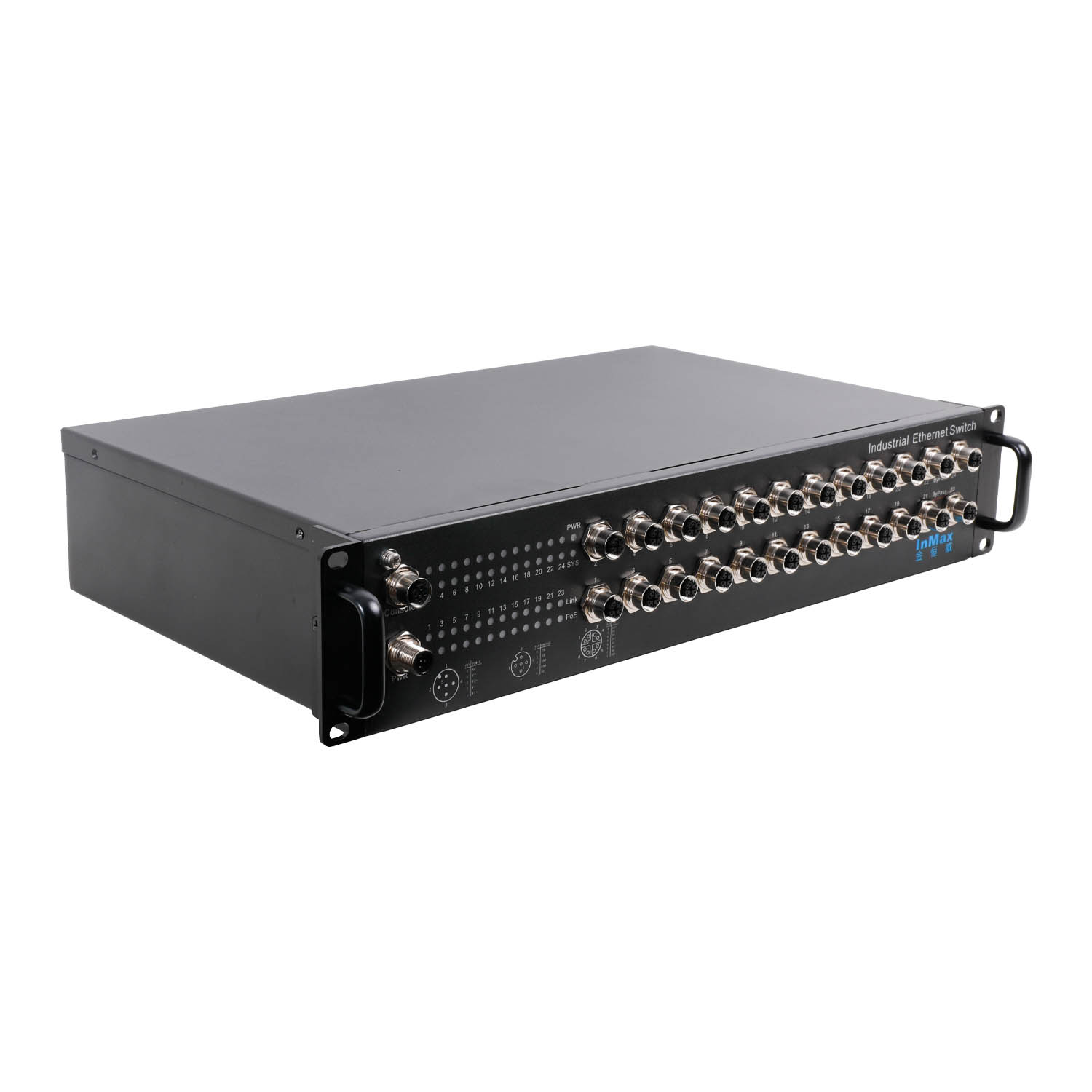 U724B 2U 24 Ports M12 Gigabit Managed Railway Ethernet Switch
